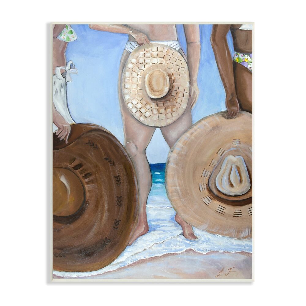 6167 Sun Hat Summer Beach Tide Coastal Painting